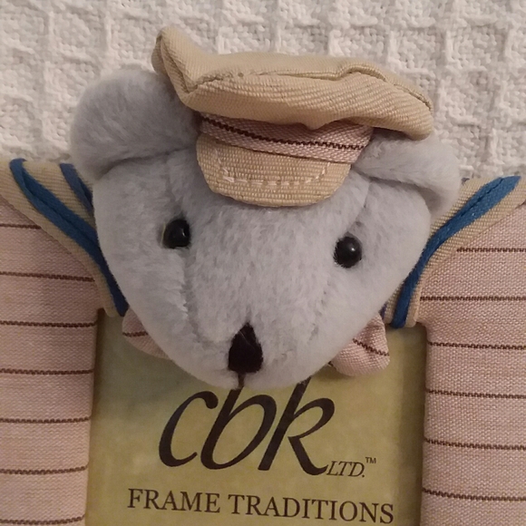 CBK LTD. Stuffed Bear On Fabric Striped Frame - Picture 2 of 6
